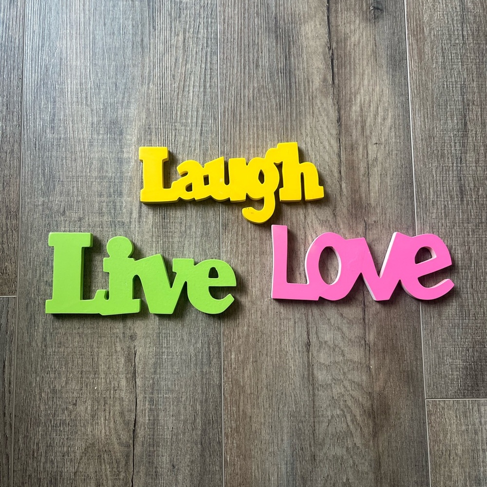 Live, laugh, love wooden decor pieces